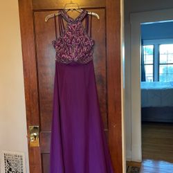 Plum Color Evening Dress 