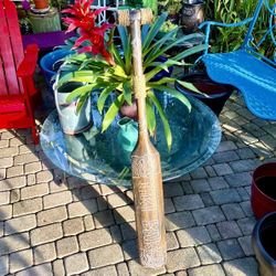 4’ Hand Carved Tiki Bar Paddle Wall Hanging: 48”H x 6”W