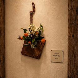 Original Vintage Signed Fine Art Pottery Wall Pocket Vase Antique Artist Artisan Collectible Rustic Glazed Ceramic Tile HILLCREST / UNIVERSITY HEIGHTS