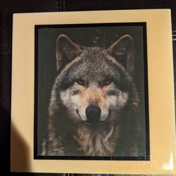 Like New! Hanging Wolf Decor Tiles 