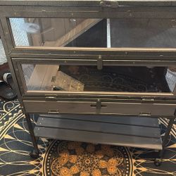 Small Animal  Hutch With Bottom Shelve
