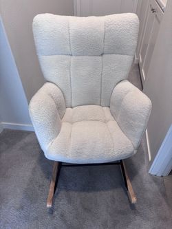 White Teddy Nursery Rocking Chair