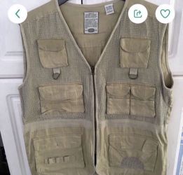 Men’s Canvas Sporting/Fishing/Hunting Safari  Vest, Size L