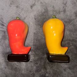 Clay Art Chili Pepper Salt and Pepper Shakers Large