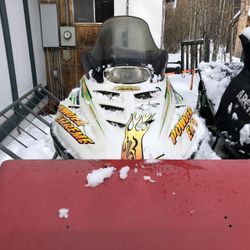 2 Snowmobiles With Trailer