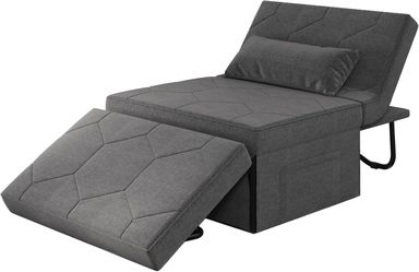 4-in-1 Convertible Sleeper Chair with Ottoman – Like New – Dark Gray – $150