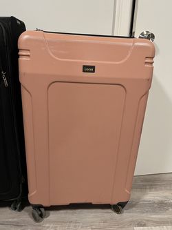 Large Lucas Light Pink Hardshell Checked Suitcase