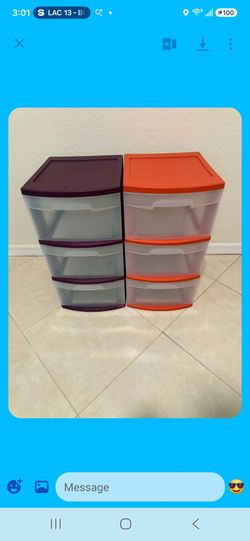 3-Drawer Plastic Storage Units – Set of 2
