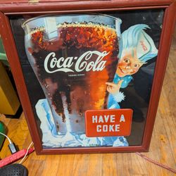 Vintage Coca-Cola "HAVE A COKE" Rare Advertising Board / Ready To Hang!