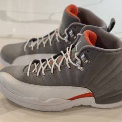 Air Jordan 12 . Cool Grey. Orange Accent. 2012. Men's 10.5