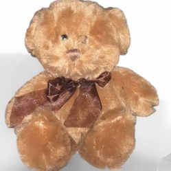 Valentines Day Add-on Or For Kids- Brown Teddy Bear with a Brown Bow Ribbon 