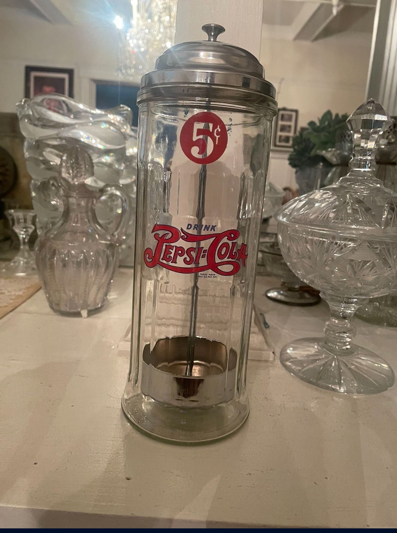 Vintage Pepsi-Cola straw holder