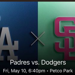 2 Member Field Level Padres Friday Tix Against Dodgers 05-10-2024