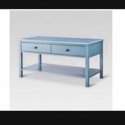 Windham Coffee Table Teal Blue Threshold !!