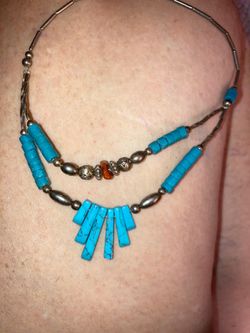 Vintage Silver n turquoise necklace