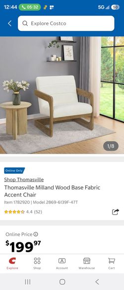Thomasville Milland Wood Base Fabric Accent Chair