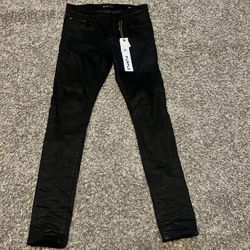 Men's P001 Black Resin Skinny Jeans