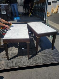 Wood Table With Marble Top