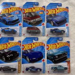Hot Wheels JDM Toyota Mazda Nissan Lot Of 6 Cars New