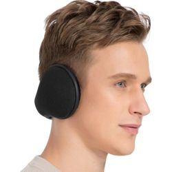 Ear Band Unisex Black Fleece and Fur Ear Warmers Sz OS