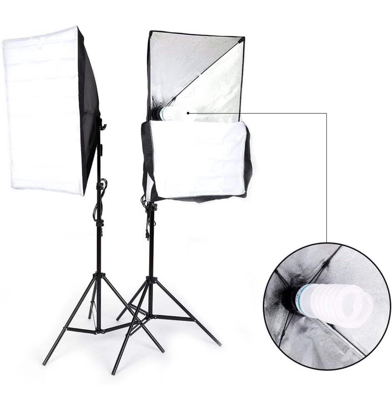 2 Softbox Lighting Equipment with Adjustable Stands
