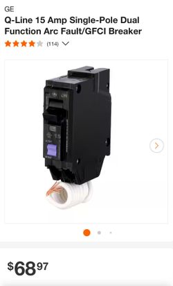 GE 15 Amp Single-Pole Dual Function Arc Fault/GFCI Breaker