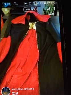 Vampire costume size 12 obo