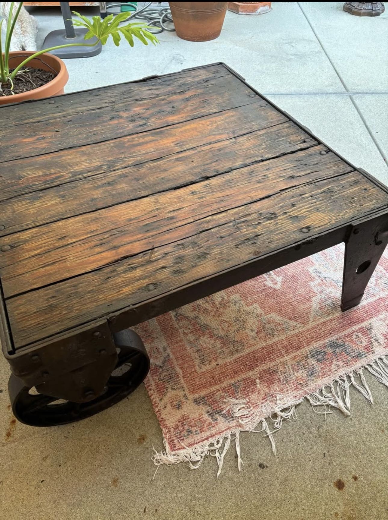 Antique Industrial Cart - Coffee Table