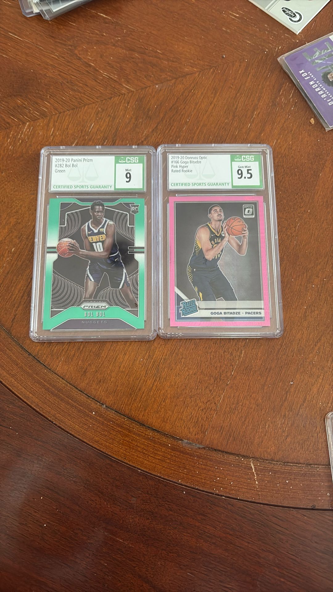 rookie parallel graded 9, 9.5 basketball cards
