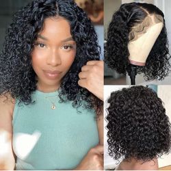 NEW/SEALED 10” Inch Bob Wig Human Hair 13x4 Deep Wave Lace Front Wigs Human Hair 200% Density Natural Color Pre Plucked Short Bob Wigs for Women
