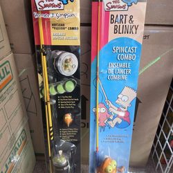 2 Rare Simpsons Fishing Pole Sets