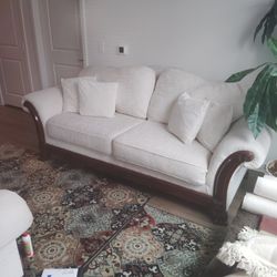 Lovingly Good Condition White Couch And Loveseat