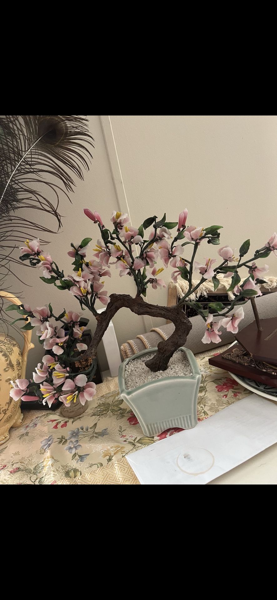Bonsai Tree Antique Vintage Glass 17 Inch Wide 