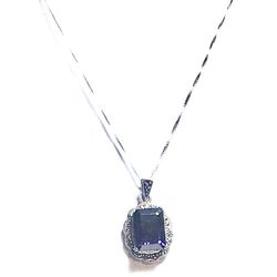 Silver Amethyst and Marcasite Necklace