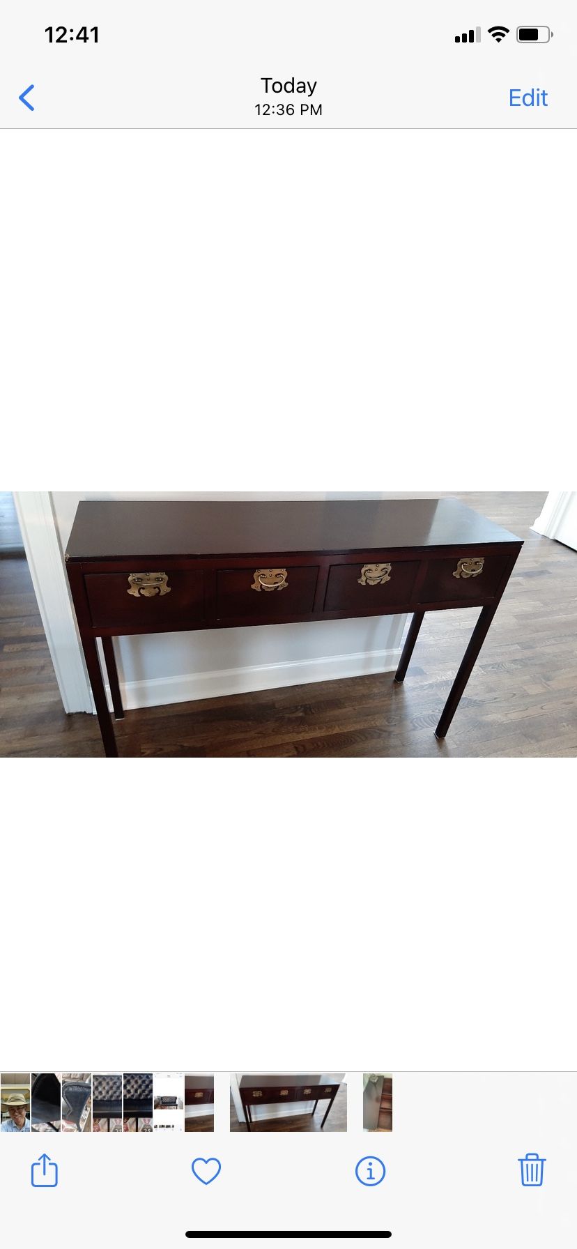 Antique Console Table with Drawers