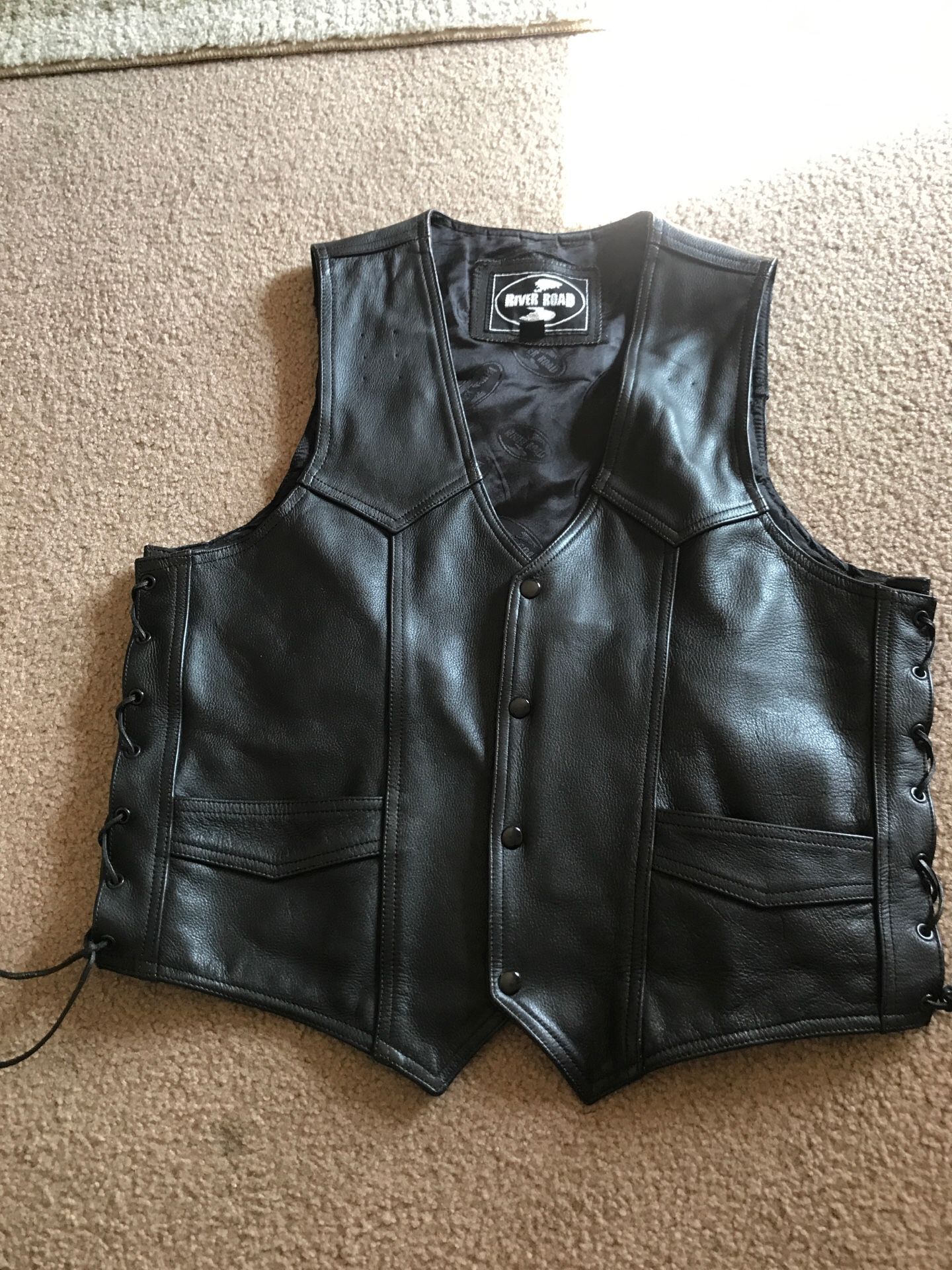 River ROAD MOTORCYCLE LEATHER VEST