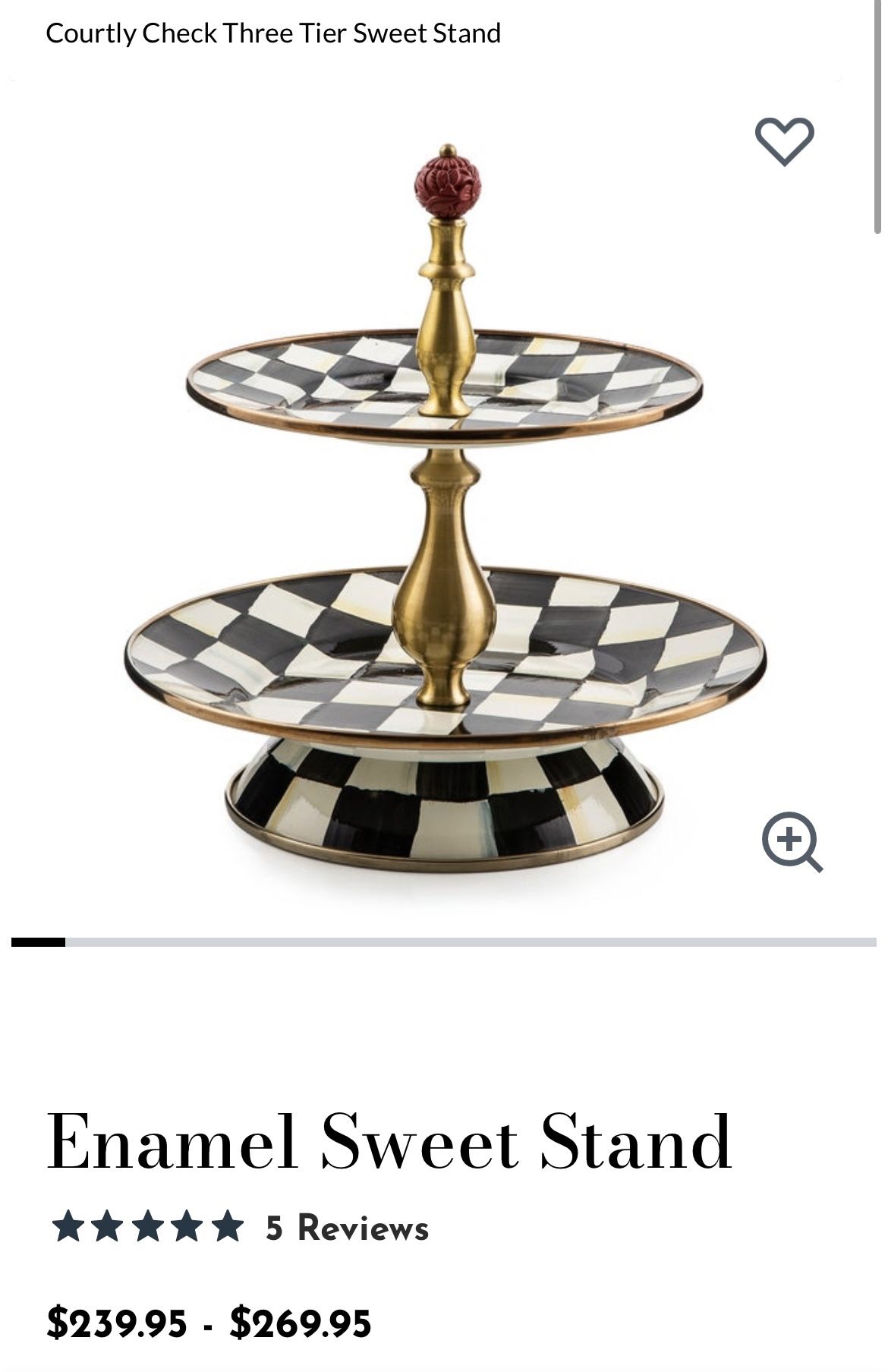 Mackenzie Childs 2 Tier Sweet Gray