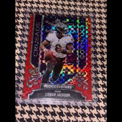 Rookies And Stars Refractor Lamar Jackson Football Card Crusade Insert