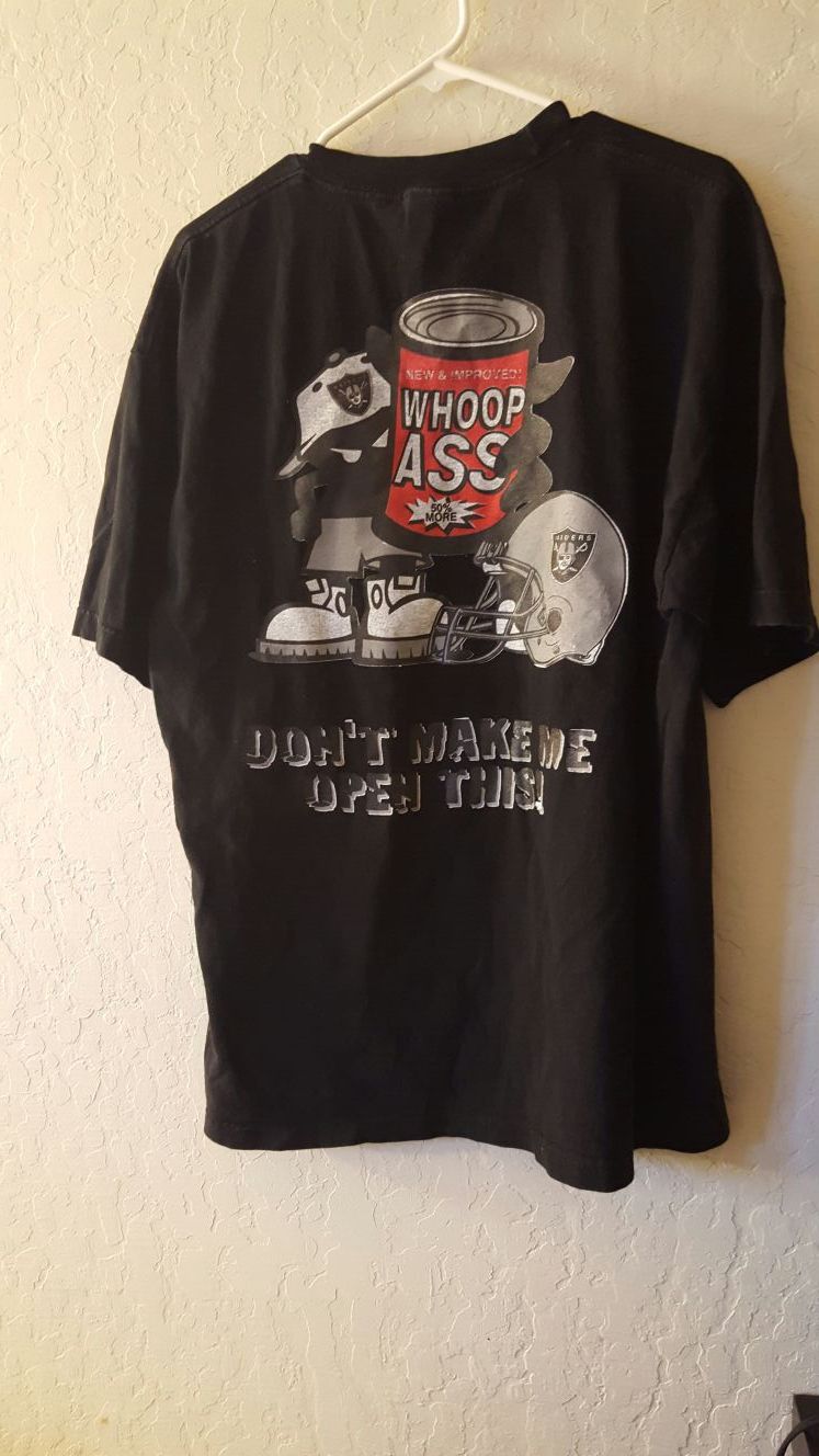 MEN'S OAKLAND RAIDERS "CAN OF WHOOP ASS" T- SHIRT SIZE XL