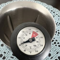 Stainless steel milk froth cup (with thermometer)