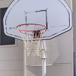 Steel Clad Basketball Backboard, Hoop, & Pole