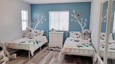 2  Twin metal  bed frames