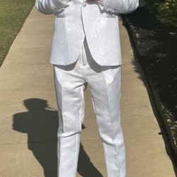 Boys 3-Piece Jacquard Suit, Shoes, And Accessories 