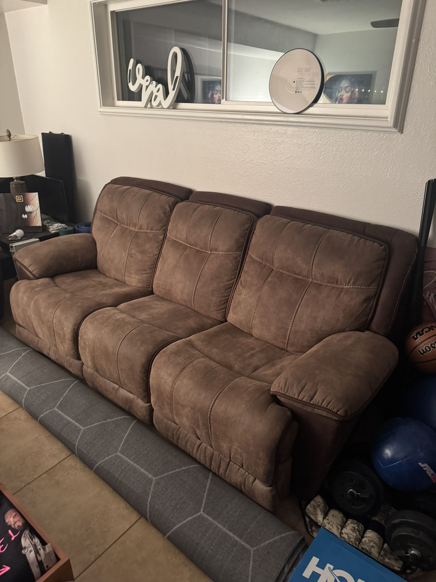 Brown Couch/Sofa Recliner