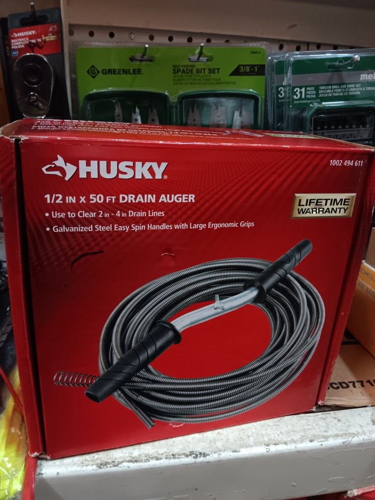 Husky 1/2in x 50ft. Drain Auger 