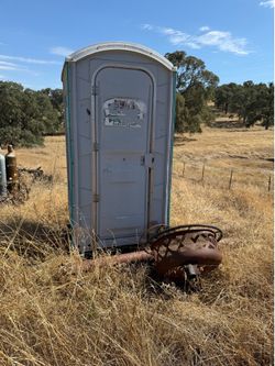 Porta potty on a trailer
