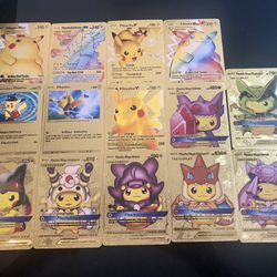 14 Gold Foil Pikachu Pokemon Cards