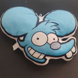 The Simpsons: Itchy & Scratchy Stuffed Plush Pillow Head 14" x 17"