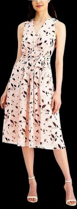 NWT Anne Klein Sleeveless Floral  Chiffon Cherry Blossom Combo Dress – Size 6