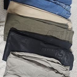 6 Pcs Women Pants All For $30 All Skinny And Size 27 And 28 Regular 